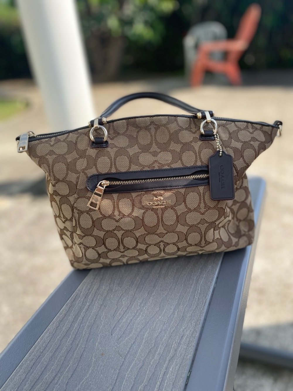 Coach Prairie Brown Signature Satchel